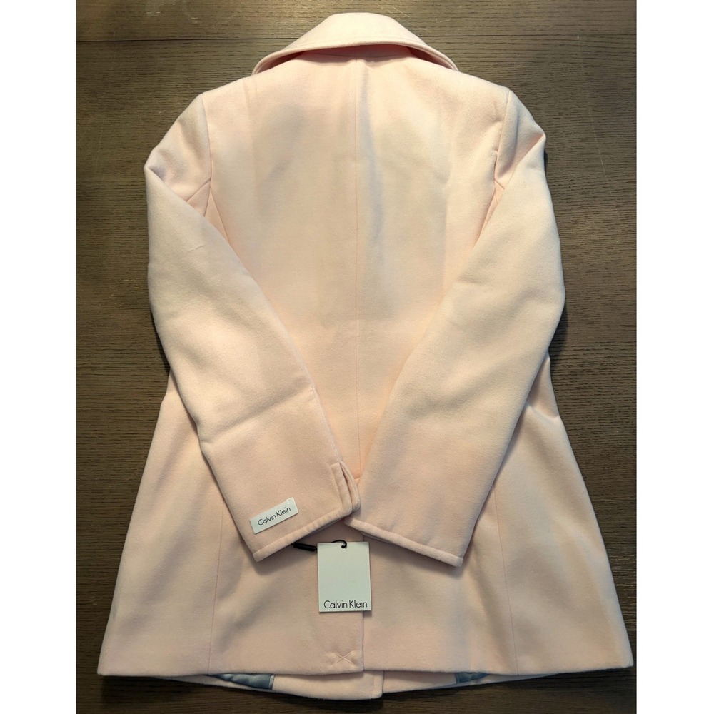Calvin Klein Womens Pink Double Breasted Peacoat Wool Blend Jacket Size 10 NEW - Picture 4 of 13